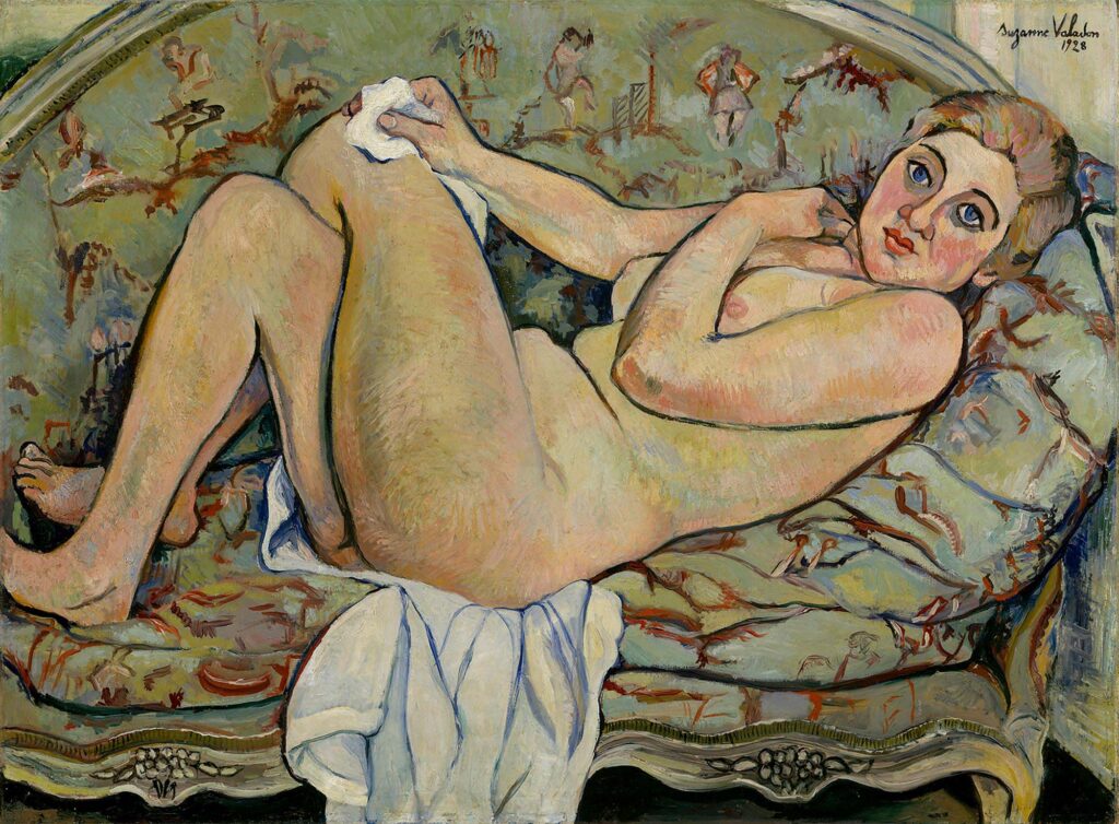 Tableau représentant une femme nue allongée sur un canapé