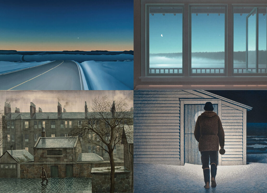 Composite of four paintings by Christopher Pratt